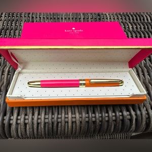 Kate Spade Ballpoint Pen - Orange & Pink Enamel